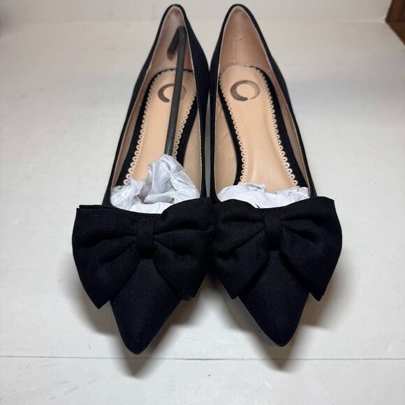 Journee Collection Womens 7 M Black Bow Pointed Toe Stiletto Heels NIB IX1 - Picture 4 of 6